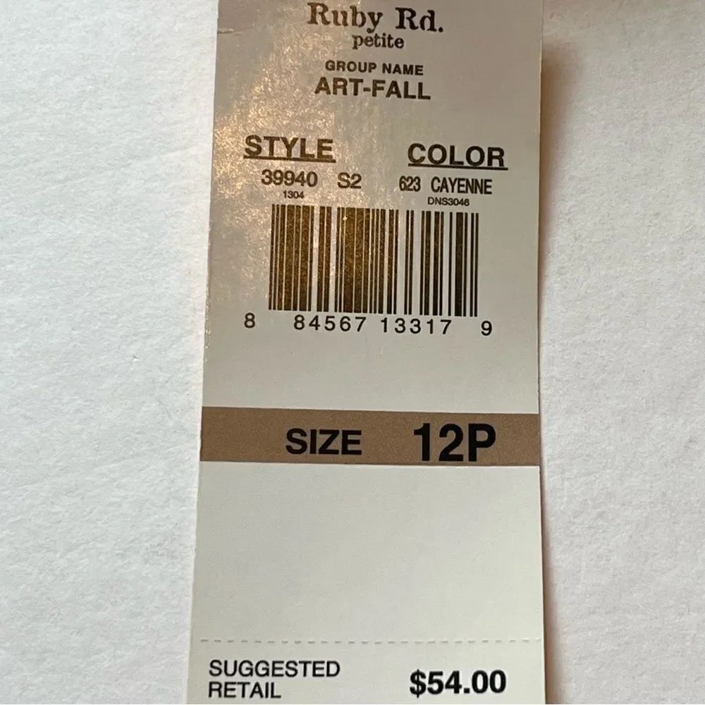 Ruby Red Women's Petite Button Up Blouse Size 12P Cayenne Color - Picture 5 of 8